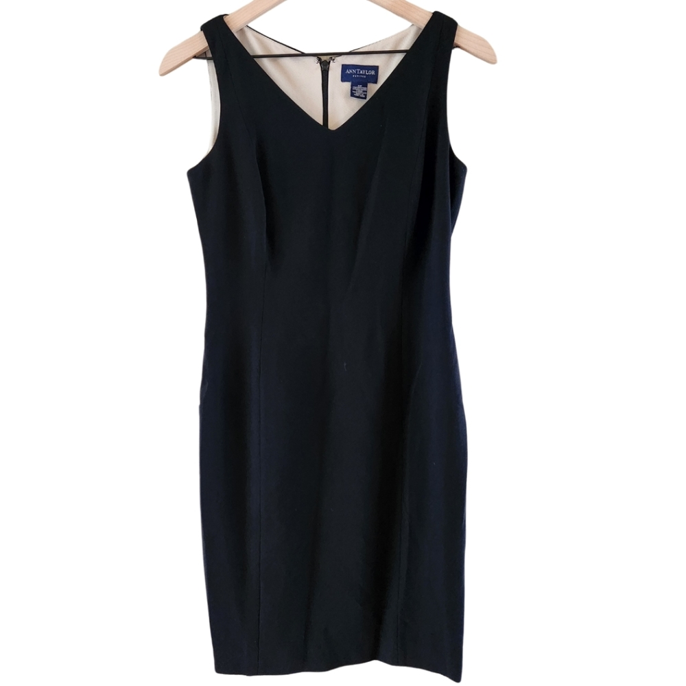 Ann Taylor Petite Black Business Sheath Dress